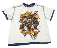 Biele tričko s Piráti z Karibiku Disney