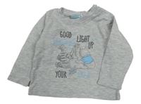 Šedé melírované triko s Púem a přáteli Disney