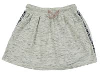 Bielo-čierna melírovaná tepláková sukňa s pruhom s nápismi Y.F.K.