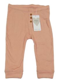 Nové - Růžové žebrované lehké tepláky s knoflíky M&S
