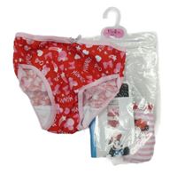 Nové - 2x kalhotky s Minnie - červené + růžovo-bílé pruhované Primark