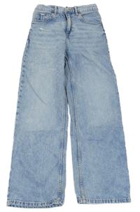 Světlemodré široké high waist rifle s prošoupáním H&M