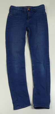 Modré skinny high waist rifle 