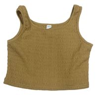 Hnedý mačkaný crop top Shein