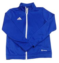 Modrá sportovní funkční propínací mikina s logem Adidas