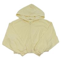 Citronová froté crop prepínaci mikina s kapucňou H&M