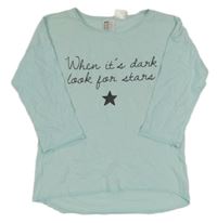 Svetlomodré pyžamové tričko s nápisom a hviezdou zn. H&M