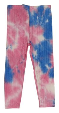 Ružovo-modré vzorované rebrované legíny zn. shein