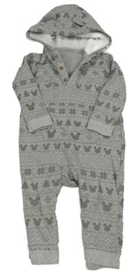 Sivá vzorovaná tepláková kombinéza so vzorom a kapucňou George