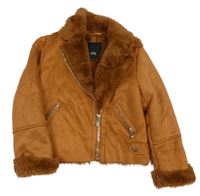 Hnědá semišová zateplená crop bunda River Island