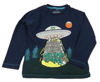 Tmavomodré triko s ufem z flitrů M&S