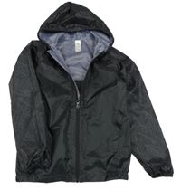 Čierna vzorovaná šušťáková ľahká funkčná bunda s kapucňou Decathlon