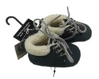 Nové - tmavošedé semišové zateplené capáčky Next