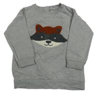 Sivá melírovaná mikina s medvěďom