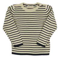 Smetanovo-tmavomodrý pruhovaný sveter H&M