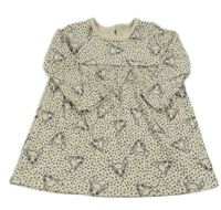 Smetanovo-šedé vzorované žebrované šaty s Bambim George