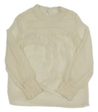 Smetanová vzorovaná šifonová halenka M&S