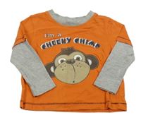 Oranžovo-šedé triko s opicí George