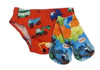 2 set - červené slipy s auty + barevné kotníkové ponožky s Thomasem 