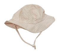 Světlerůžový puntíkatý plátěný klobouk 