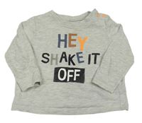 Sivé melírované tričko s nápisom hema