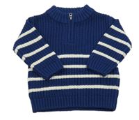 Modrý svetr s bílými proužky M&S