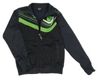 Tmavomodro-zelená sportovní propínací mikina 