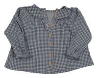 Tmavomodro-bílá kostičkovaná propínací tunika George