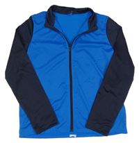 Modro-tmavomodrá sportovní funkční propínací mikina Decathlon