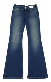 Nové - Tmavomodré bootcut rifle H&M