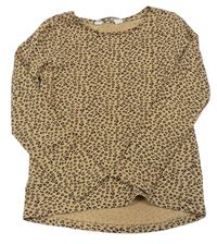 Hnedé tričko s leopardím vzorom zn. H&M