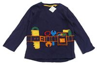 Tmavomodré triko s nářadím Mothercare