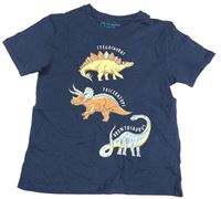 Tmavomodré tričko s dinosaurami Primark