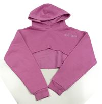 Ružová crop mikina s nápisom a kapucňou Primark