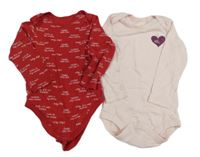 2set - 2x body - červené s nápisy + světlerůžové se srdcem 