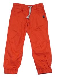 Červené plátenné cuff nohavice H&M