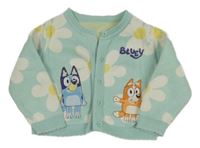 Světlemodro-bílý květovaný propínací svetr s Bluey Nutmeg