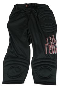 Černé teplákové brankářské 3/4 kalhoty  s potiskem 