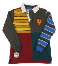 Sivo-vínovo-modro-horčicová mikina s límečkem - Harry Potter M&S