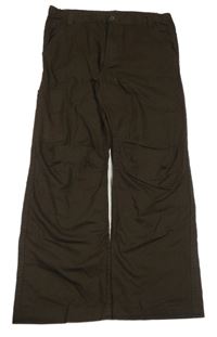 Tmavohnedé plátně nohavice