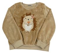 Béžová plyšová mikina s ježkom C&A