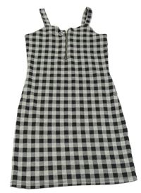 Sivo-čierne kockované úpletové šaty Matalan