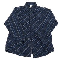 Tmavomodro-svetlomodrá kockovaná košeľa Bhs