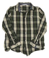 Kaki-béžovo-čierna kockovaná košeľa H&M