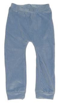 Svetlomodré rebrované zamatové tepláky Nutmeg