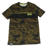 Khaki-černé army sportovní tričko s nápisem C&A