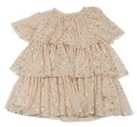 Svetloružové tylové vrstvené šaty s hviezdami M&S