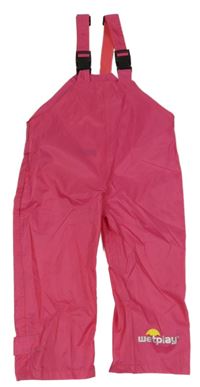 Růžové šusťákové voděodolné laclové kalhoty 