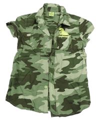 Khaki army košeľa s dinem Kiki&Koko