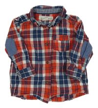 Červeno-bílo-modrá kostkovaná košile H&M